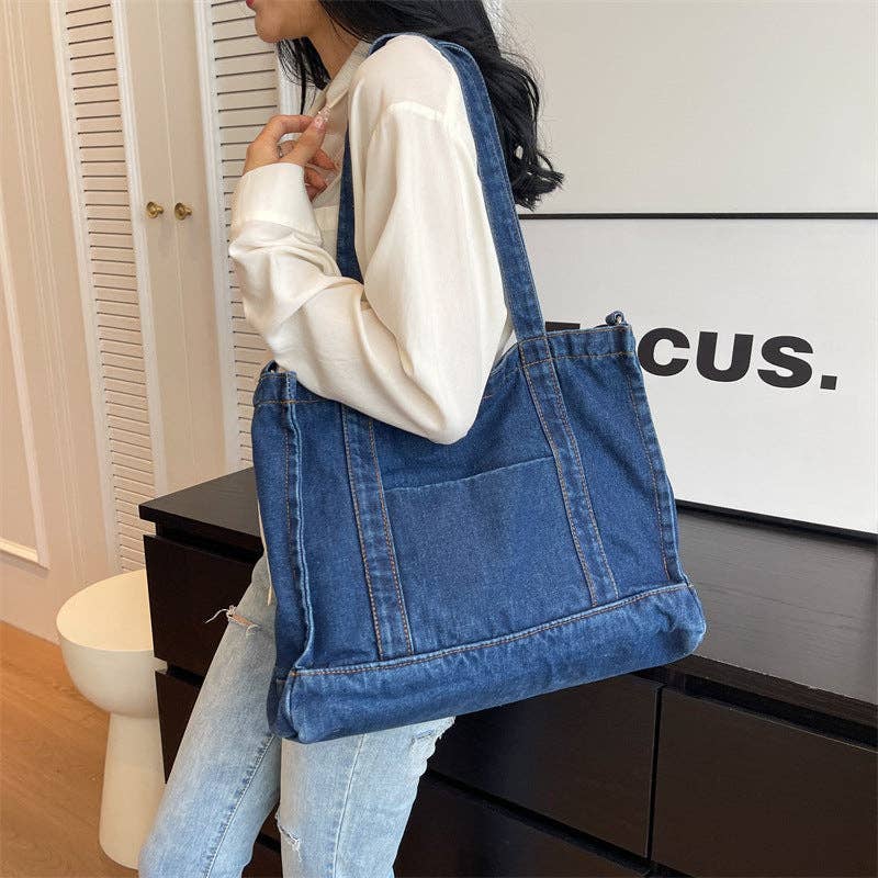 Women's Casual Denim Versatile Shoulder Tote Bag