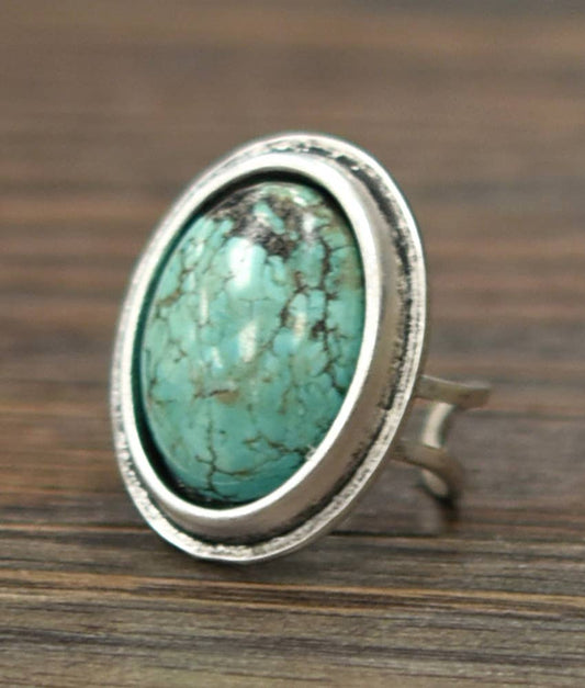 Antiqued Turquoise Ring