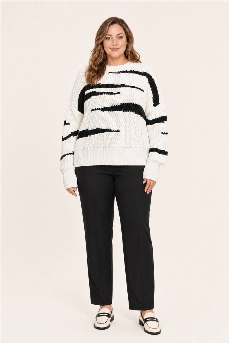 Zebra Stripe Knit Sweater