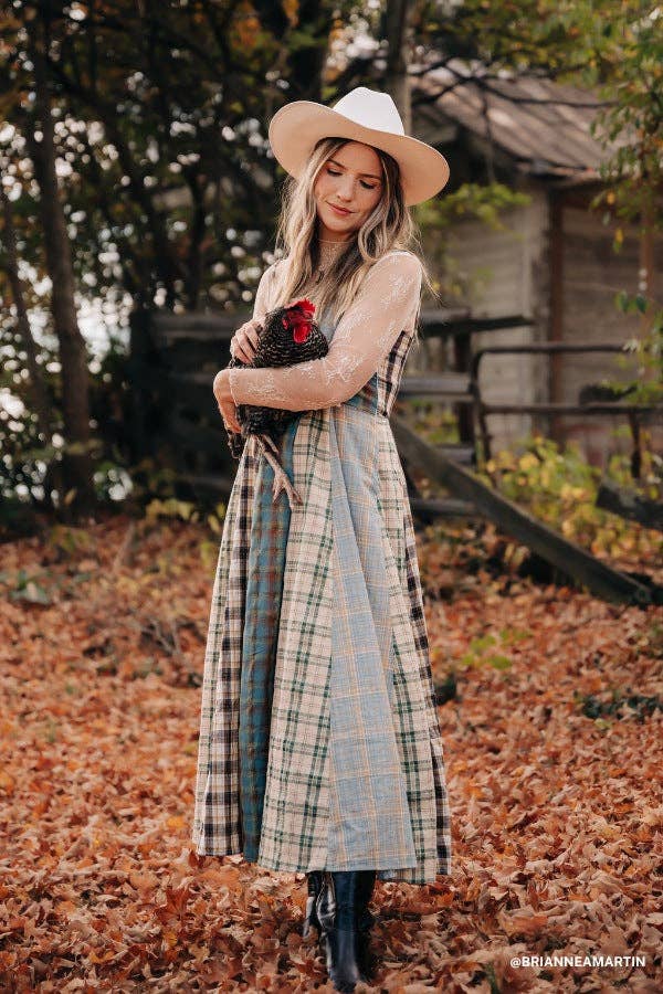 Western Charm Checkered Dress