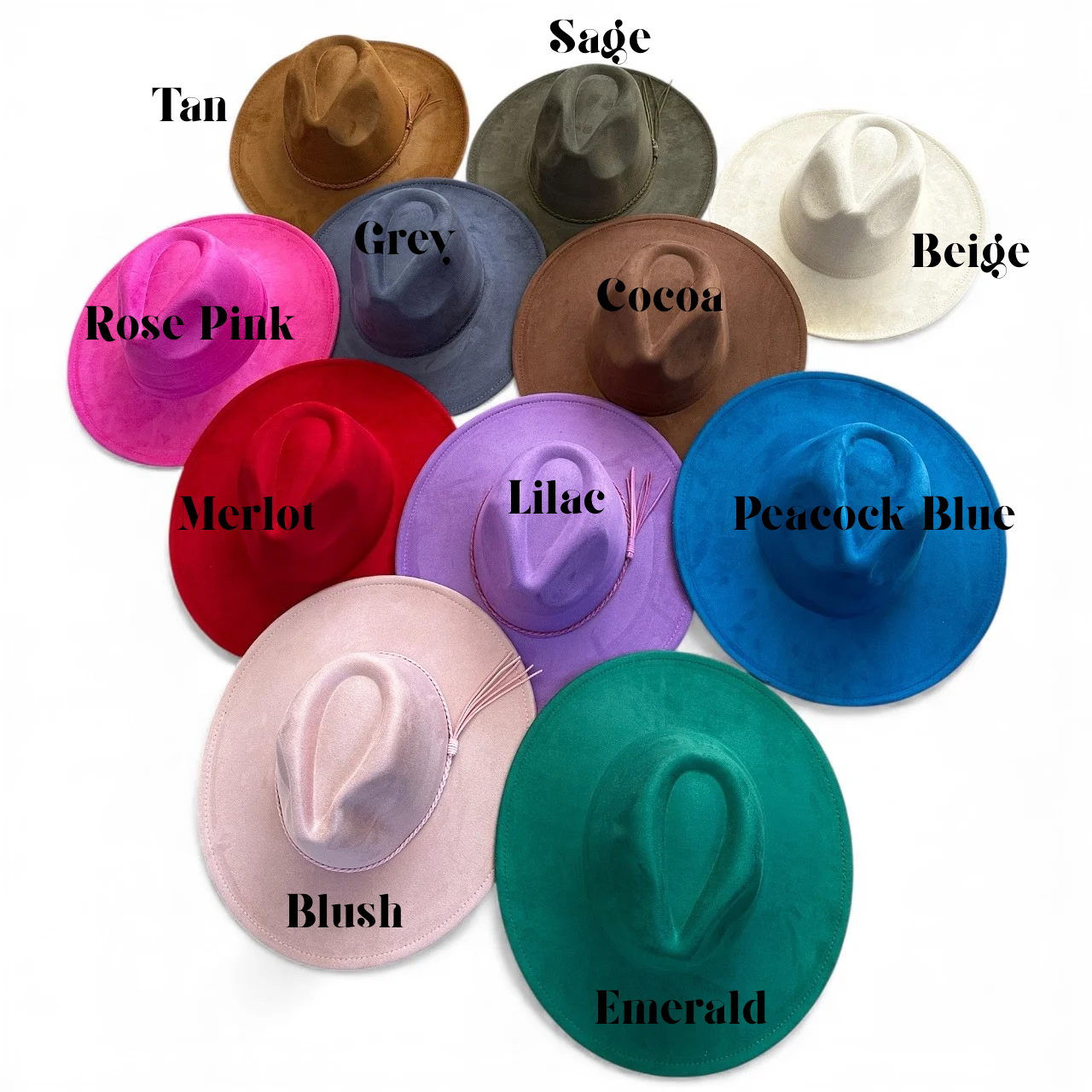 Suede Rancher Hat, Cowboy Hat | Sunflower Floral Brim: Sage