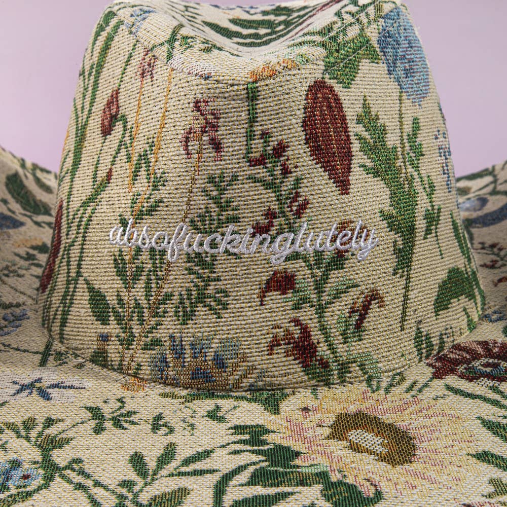 Absofuckinglutely Script Floral Cowboy Hat