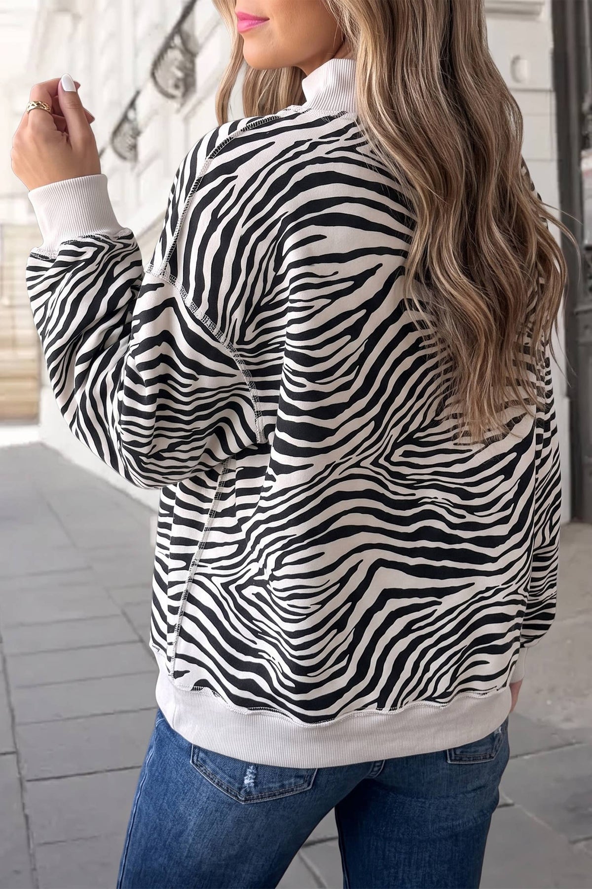 Zebra Print Mockneck
