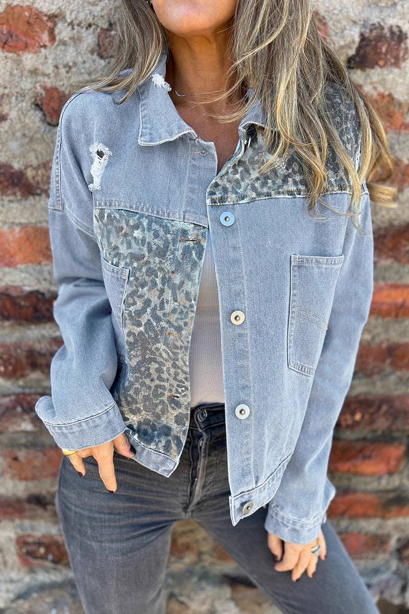 Distressed Leopard Jacket