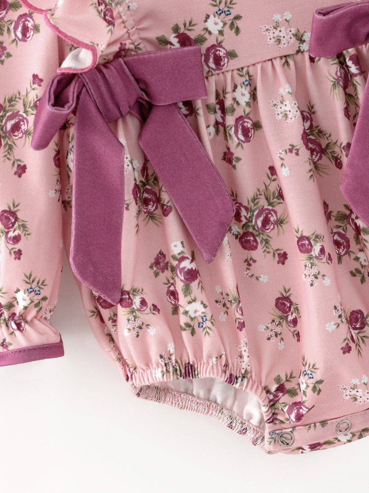 Floral Bow & Ruffle Romper