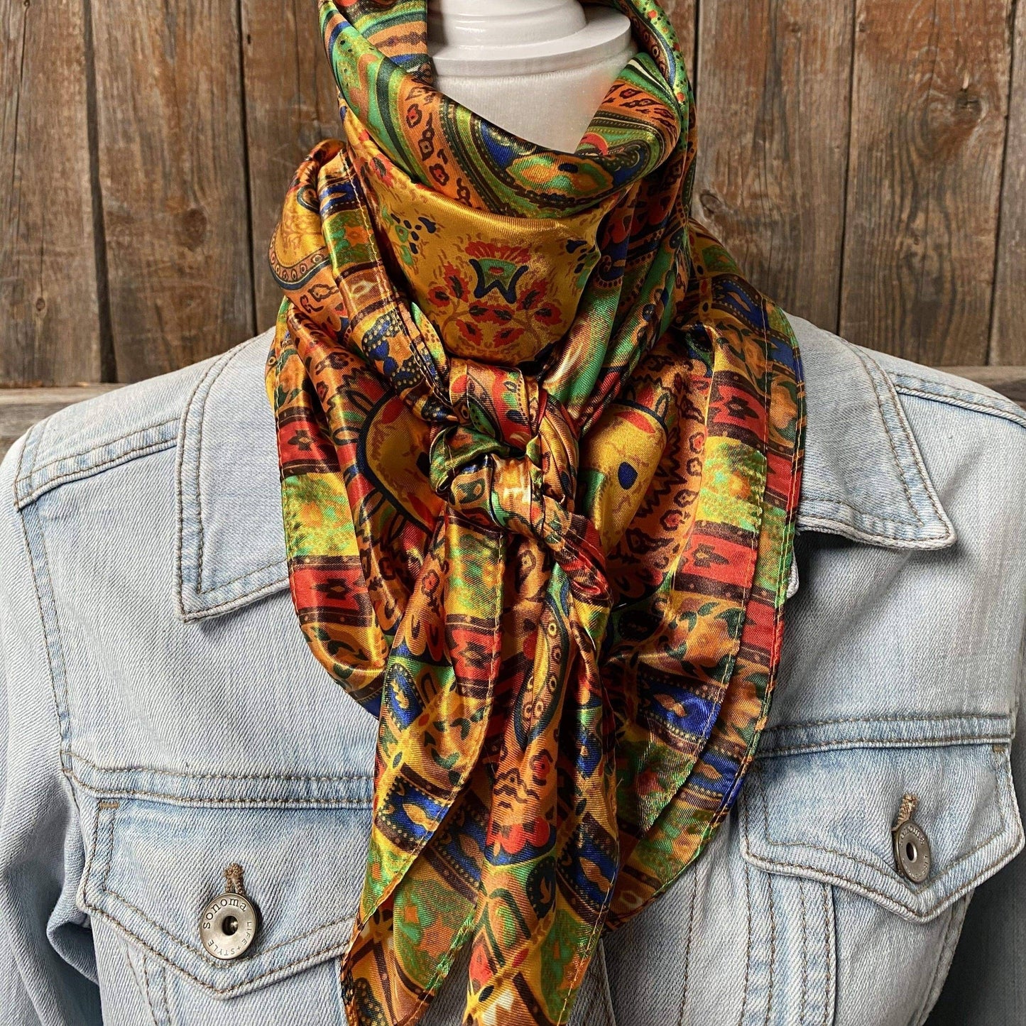35X35" Multi-Colored Paisley Wild Rag