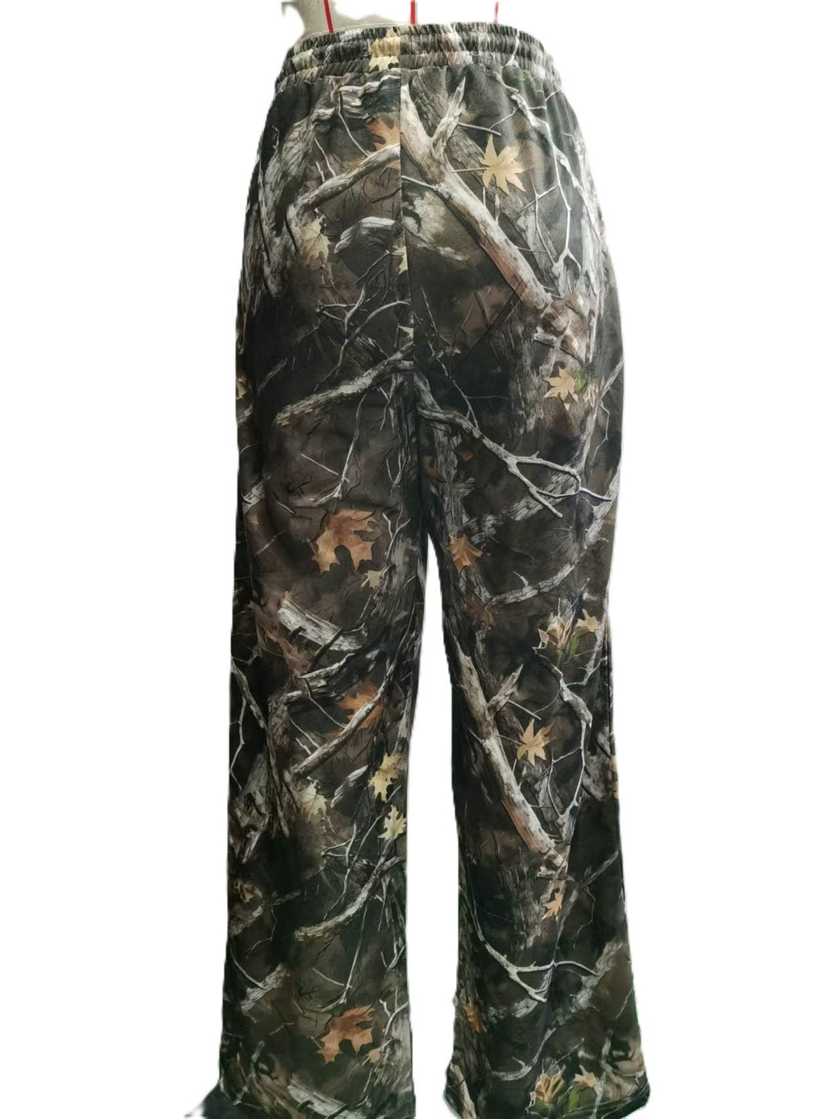 Casual Stretch Corset Camouflage Print Wide-Leg Pants: Brown / L