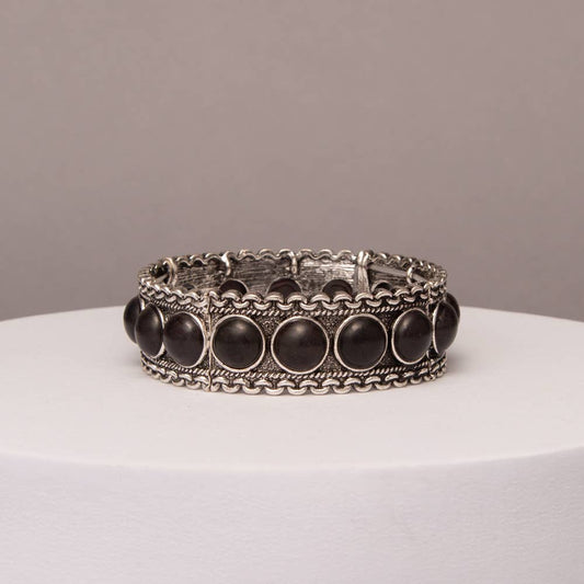 Western Bezel Set Cabochon Stretch Bracelet
