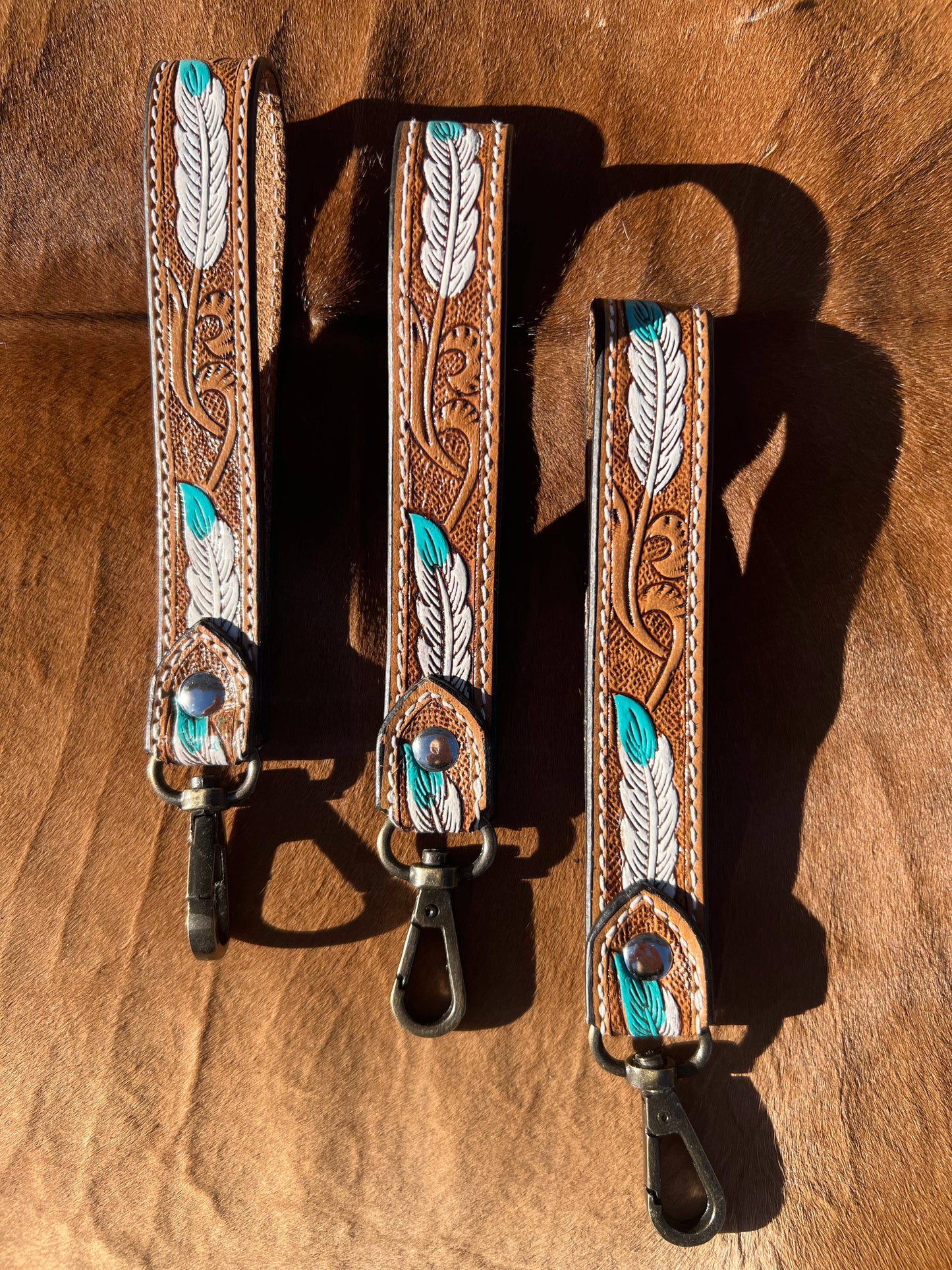 Tooled Leather Keychain
