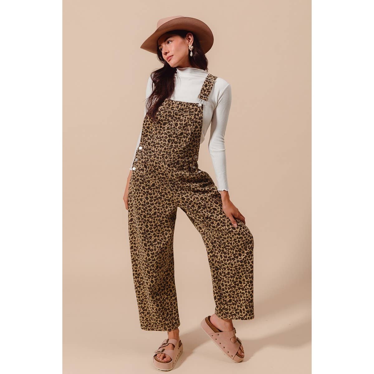 LEOPARD TWILL OVERALLS