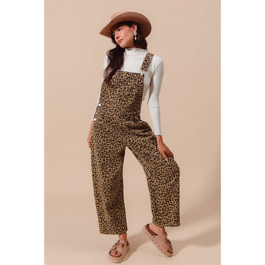 LEOPARD TWILL OVERALLS