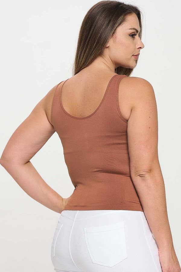Reversible Seamless Tank: Black / Plus