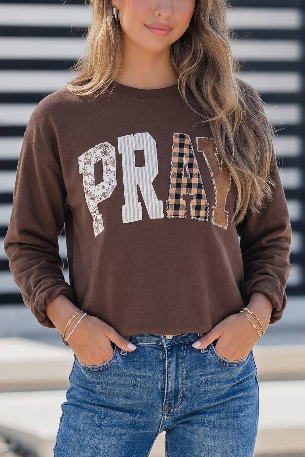 PRAY Embroidered Patch Pullover