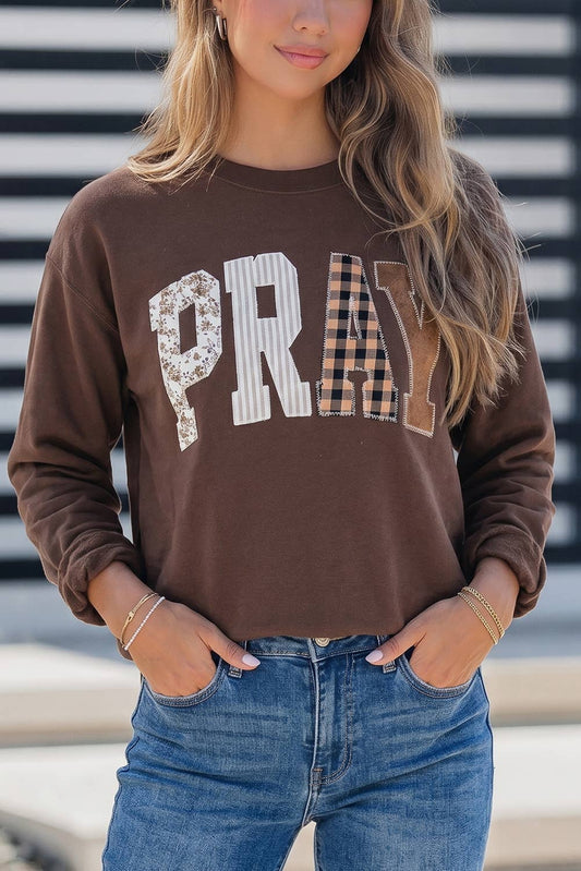 PRAY Embroidered Patch Pullover