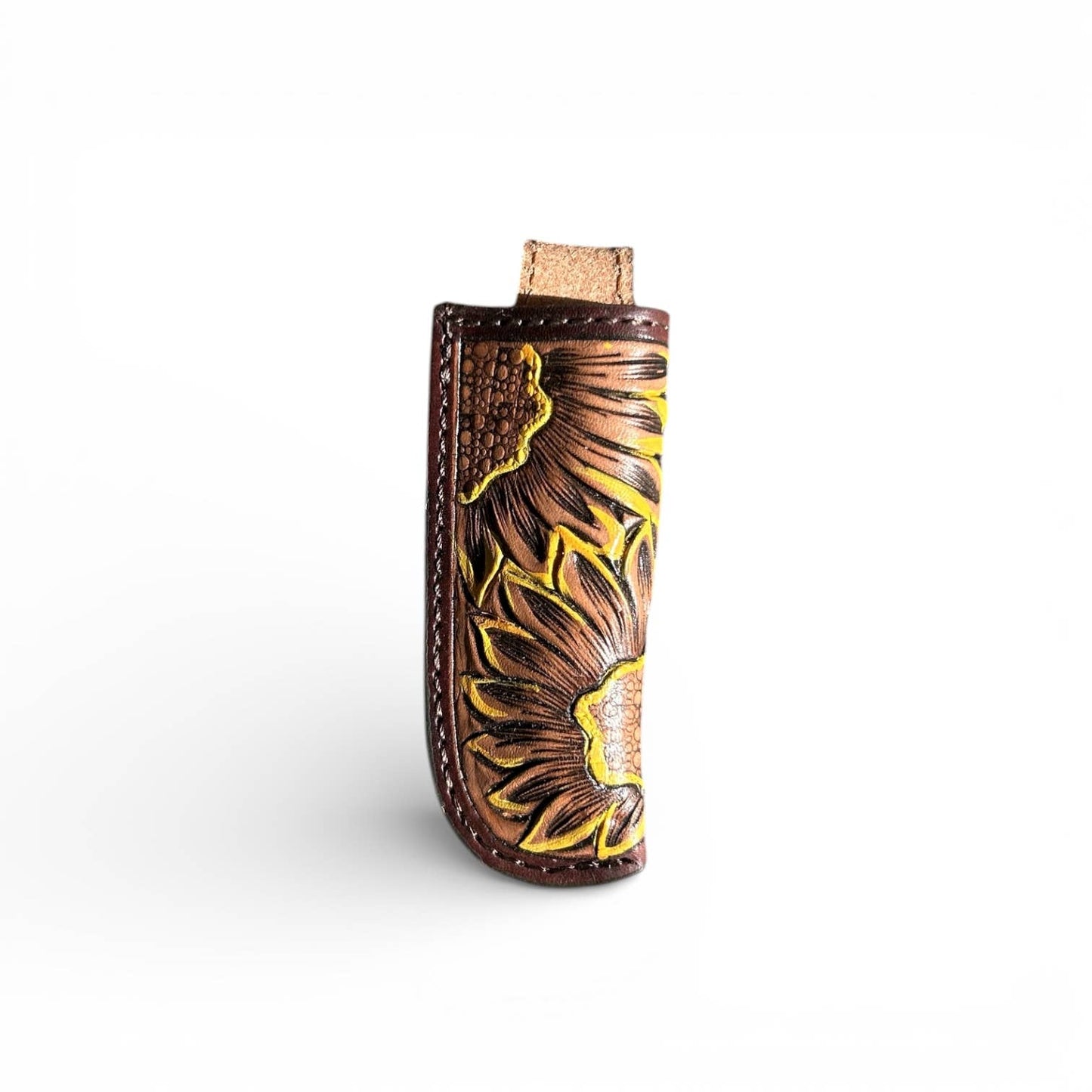Sunflower Tooled Leather Sheath