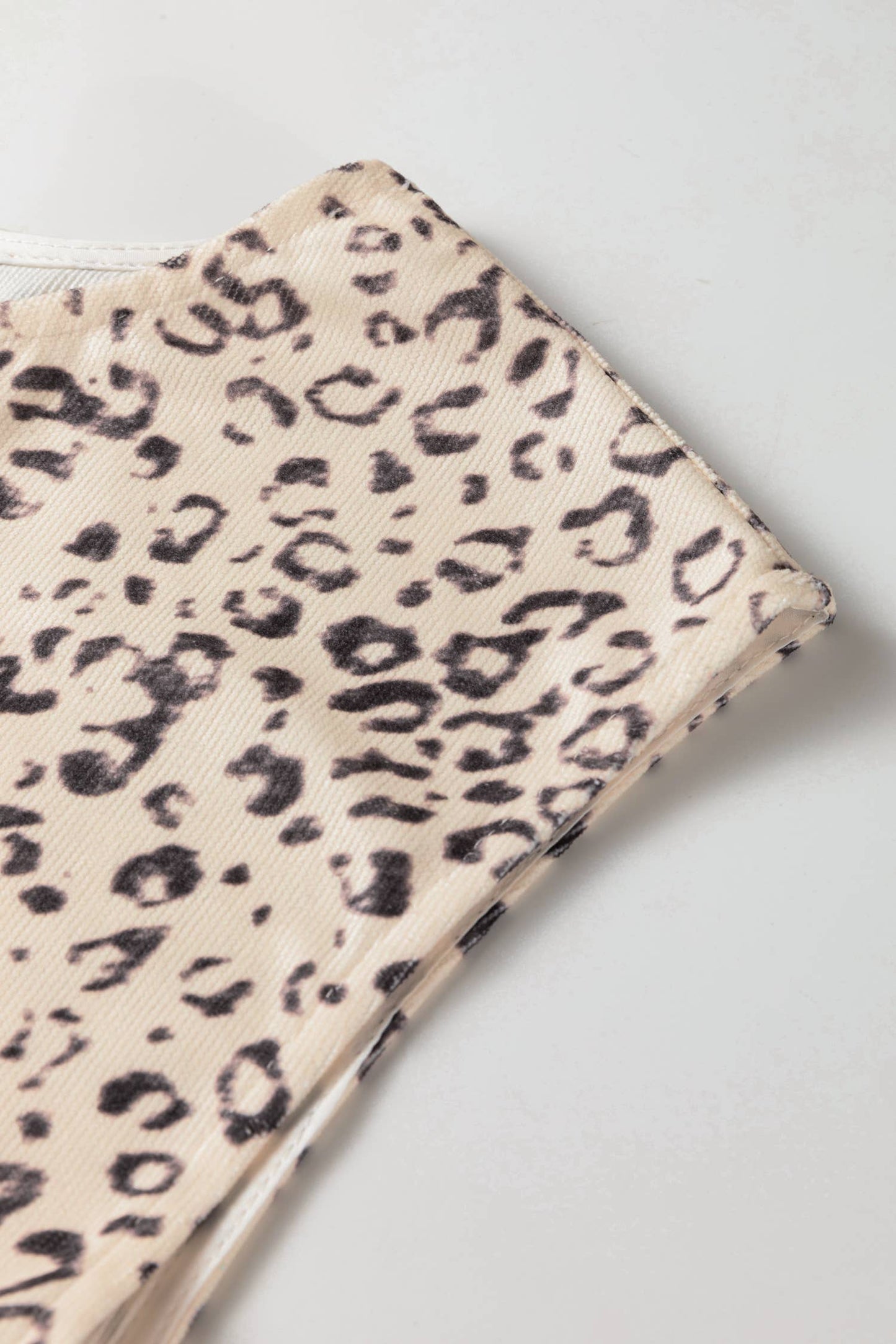 Apricot Leopard Print Knot Side Sleeveless Vest Top