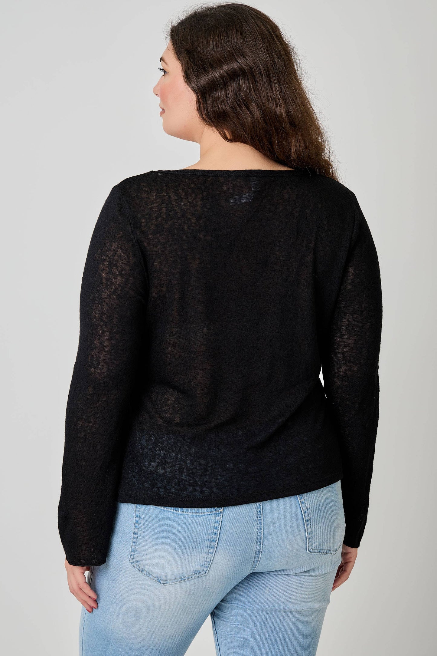 Plus Size Lightweight Knit Front Tie-Front Cardigan
