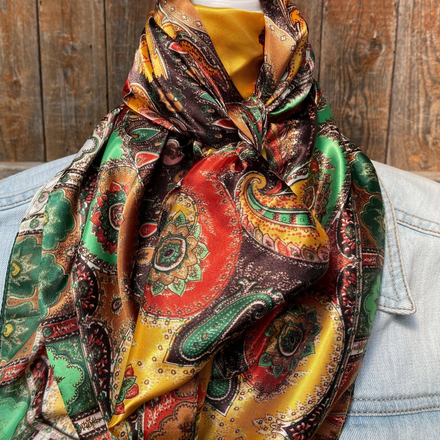 35X35" Multi-Colored Paisley Wild Rag