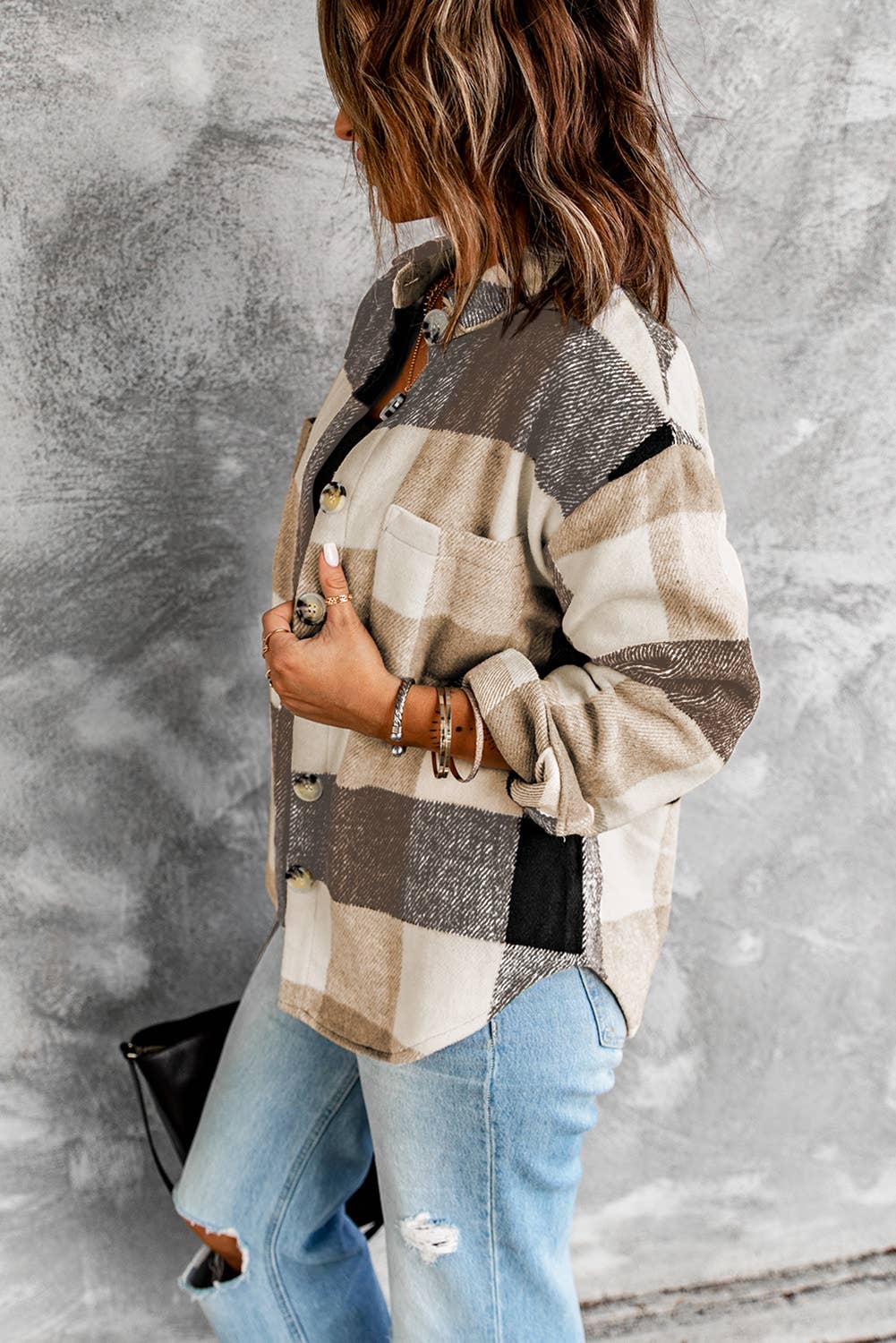 Plaid Long Sleeve Jacket