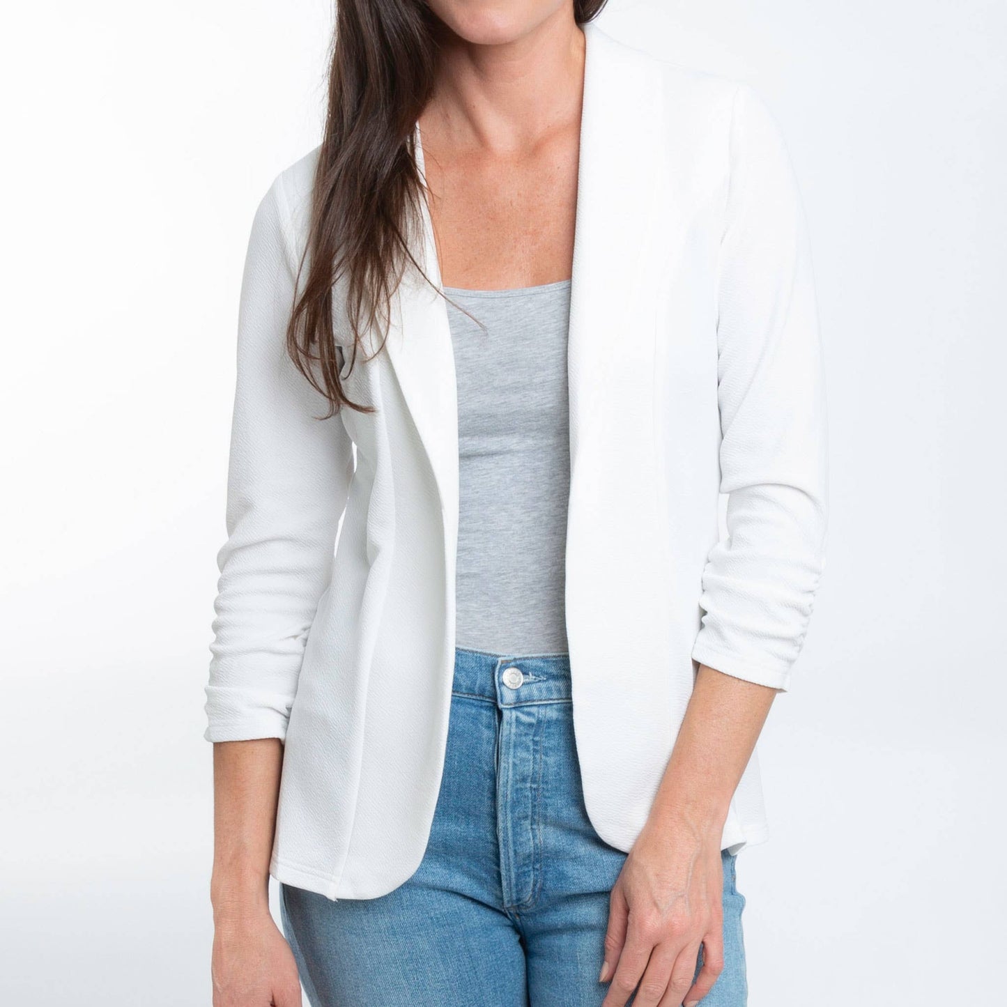 Dove Ruched Stretch Blazer