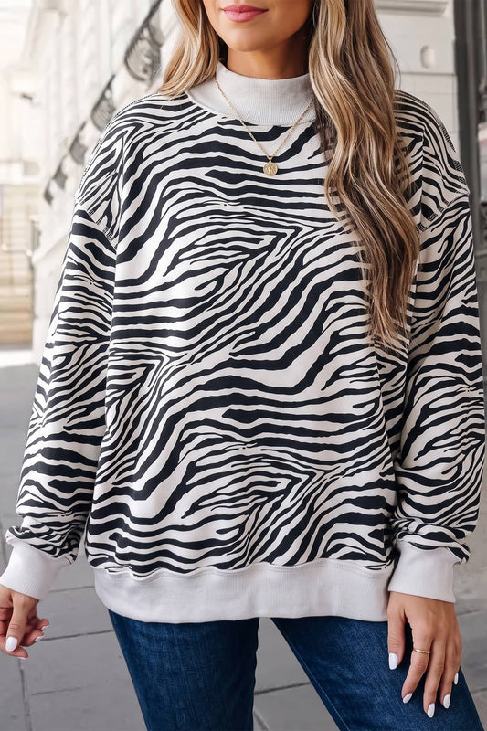 Zebra Print Mockneck