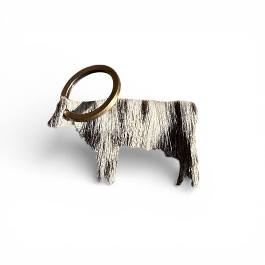 Cow Cowhide Keychain 