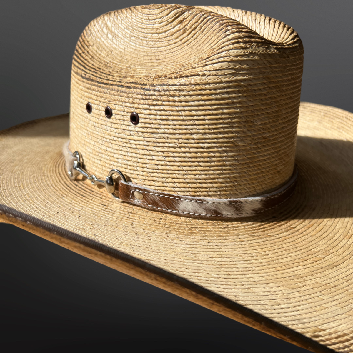 Hair On Cowhide Leather Snaffle Bit Hat Band
