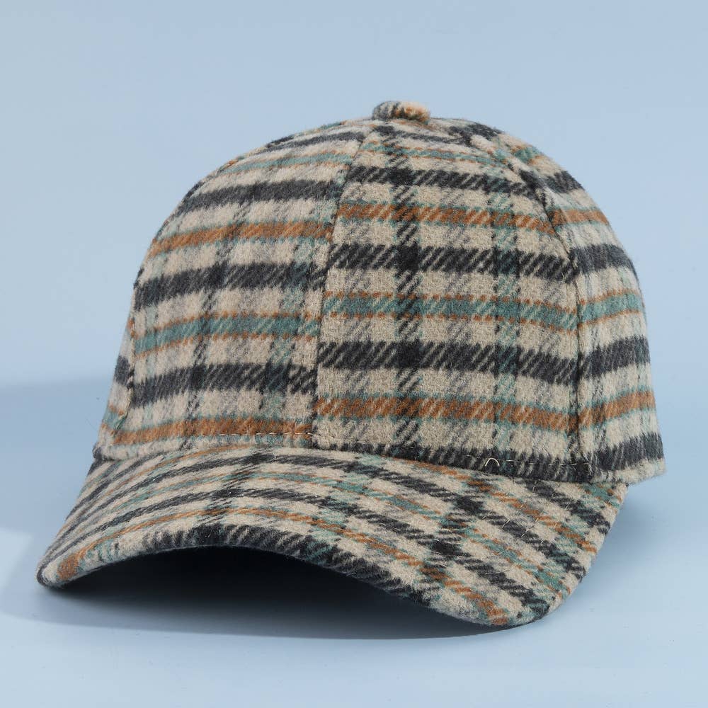Tartan Check Cap: GRN