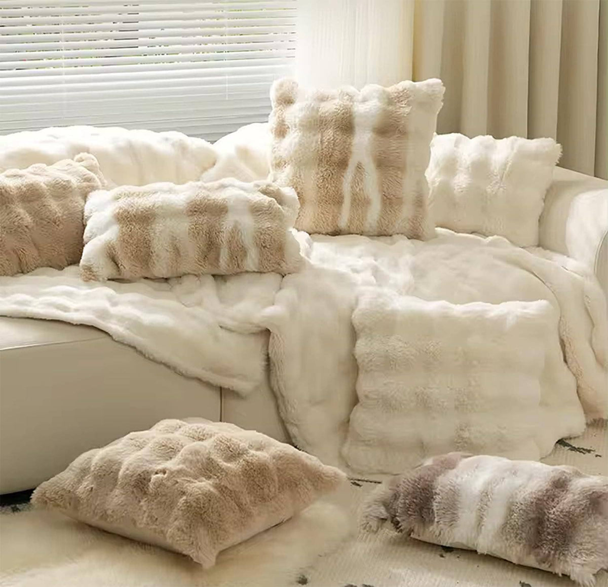 Faux Fur Throw Pillow Cover