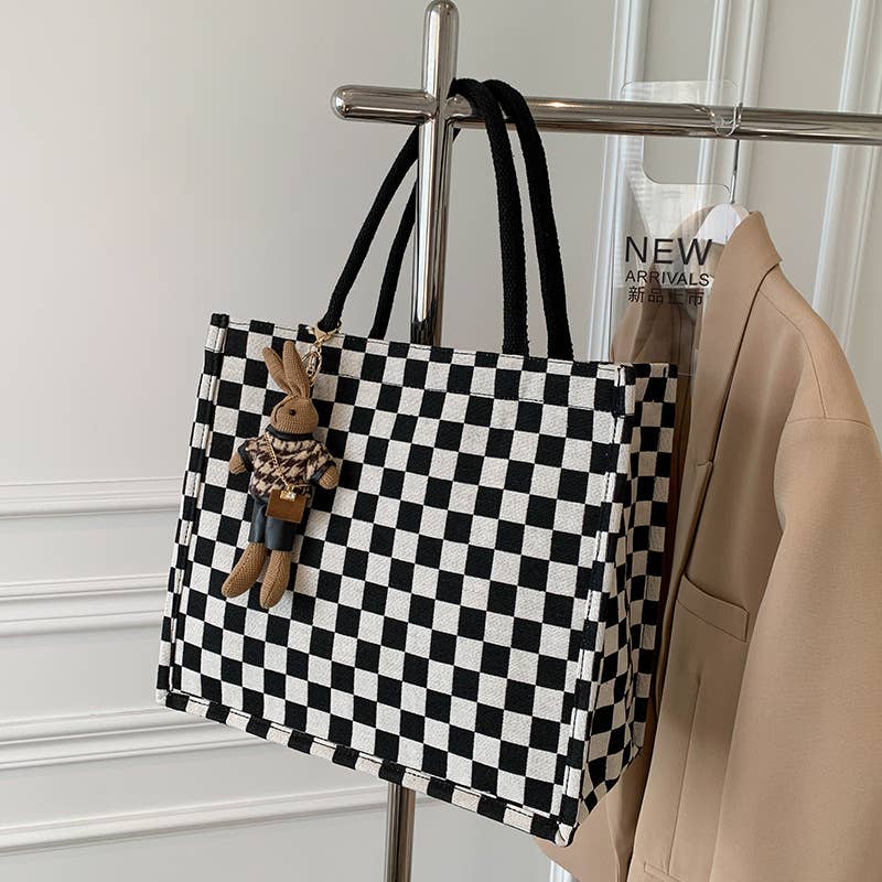 Checkered Pattern Tote Bag