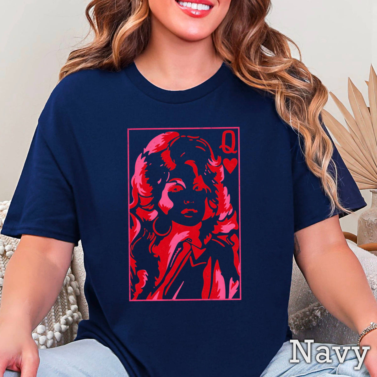 Doll Queen Of Hearts Women’s Graphic T-Shirt | Gildan : White / Large
