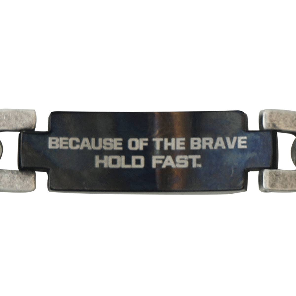 Men's Bracelet Land Of The Free: Burnished Silver/Black