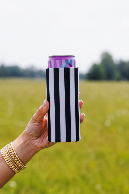 Black Striped Tall Coozie 2-Pack