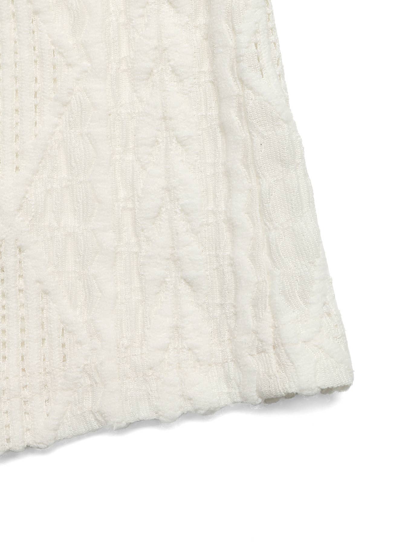 Loose round-neck jacquard pullover