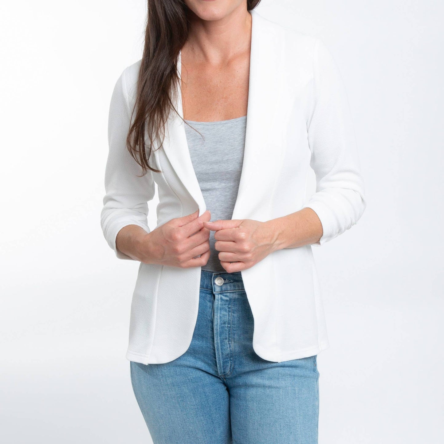 Dove Ruched Stretch Blazer