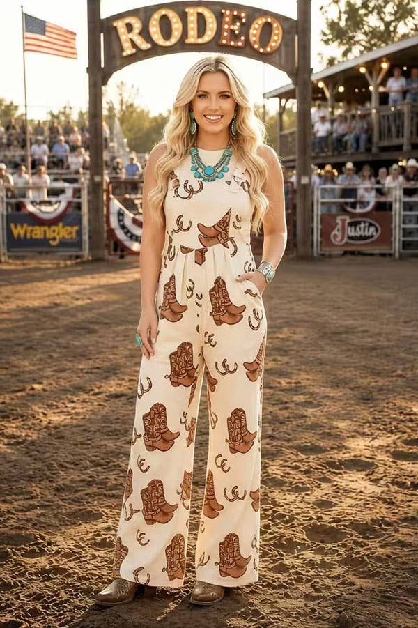 Western Wide Leg Overalls