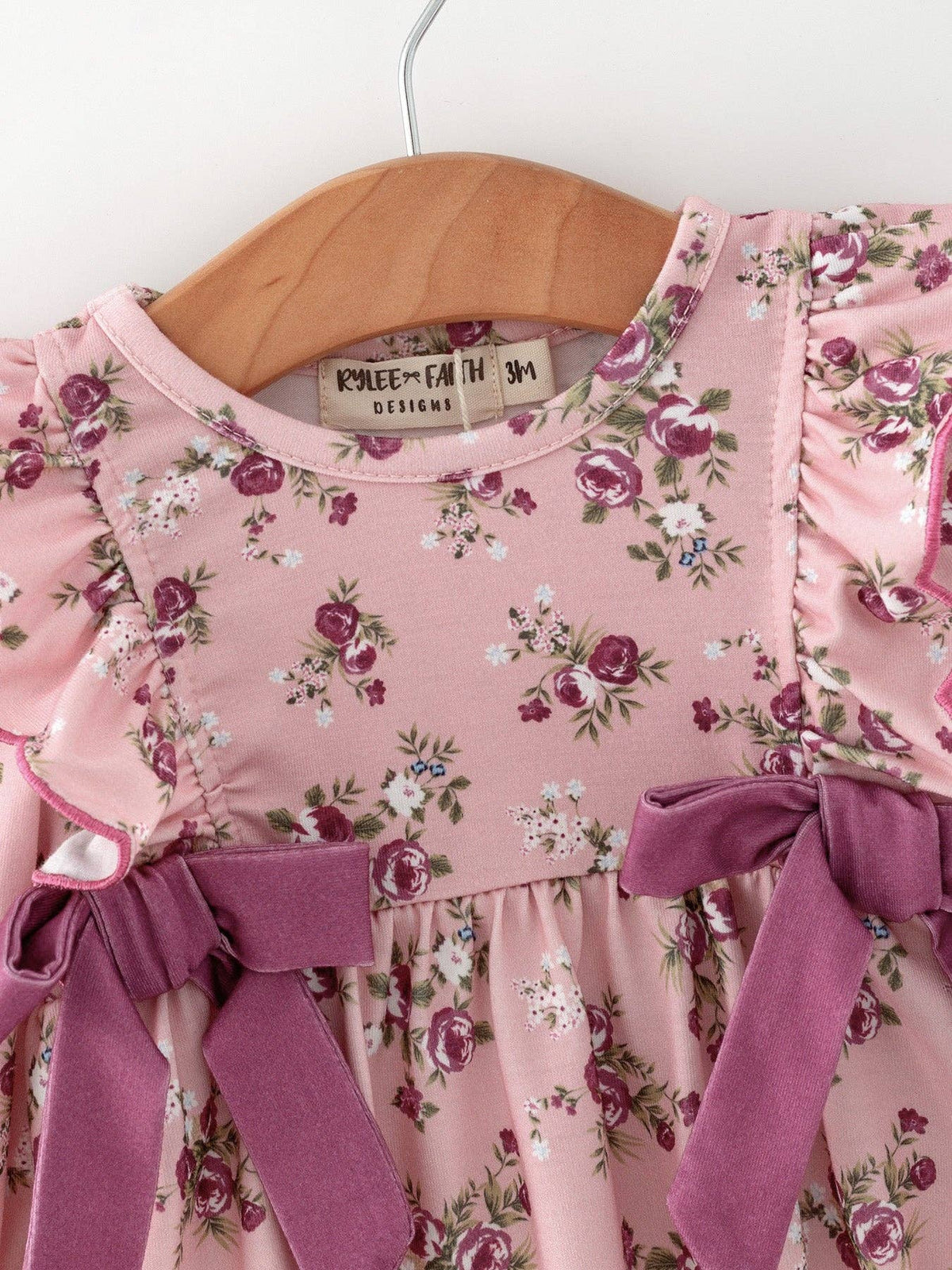 Floral Bow & Ruffle Romper