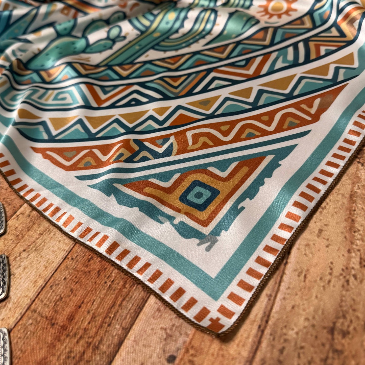 AZTEC CACTI SILK WILD RAG