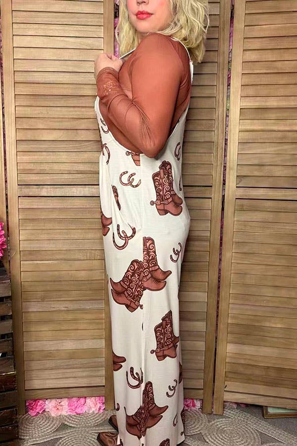 Western Wide Leg Overalls