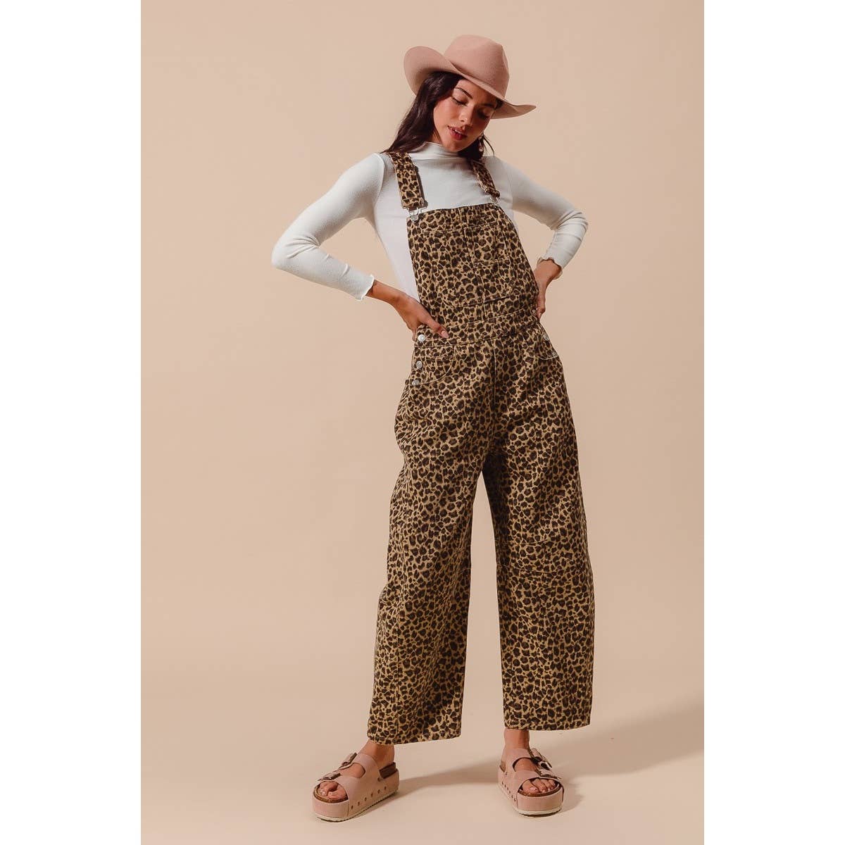 LEOPARD TWILL OVERALLS
