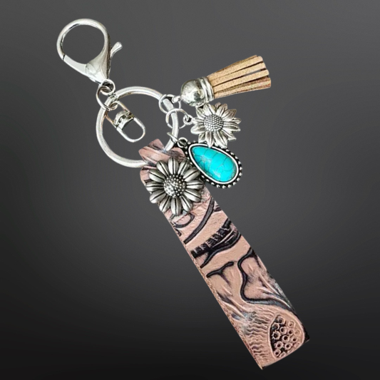 Brown Sunflower Keychain