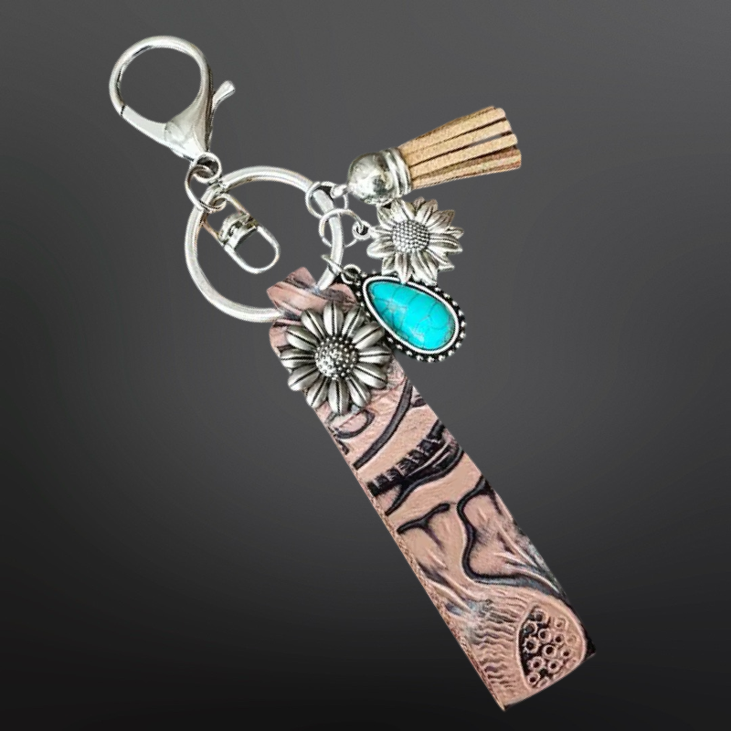 Turquoise Steer Keychain