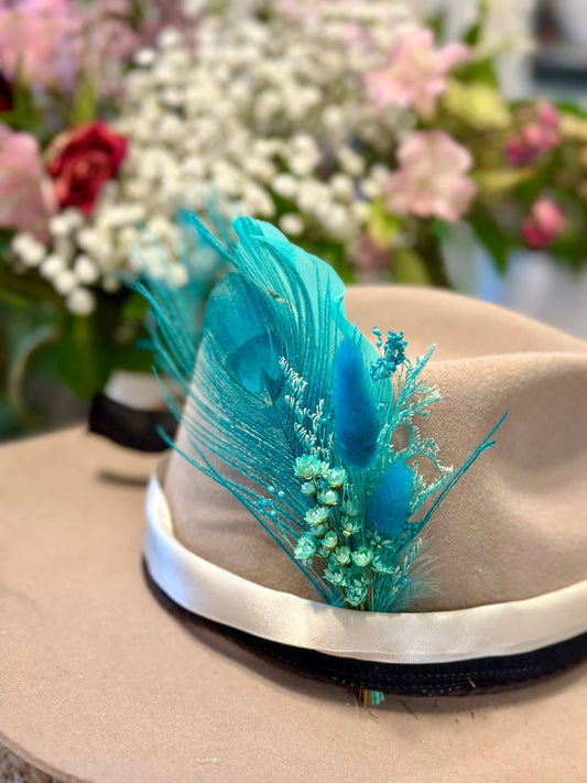 Floral & Feather Hat pin