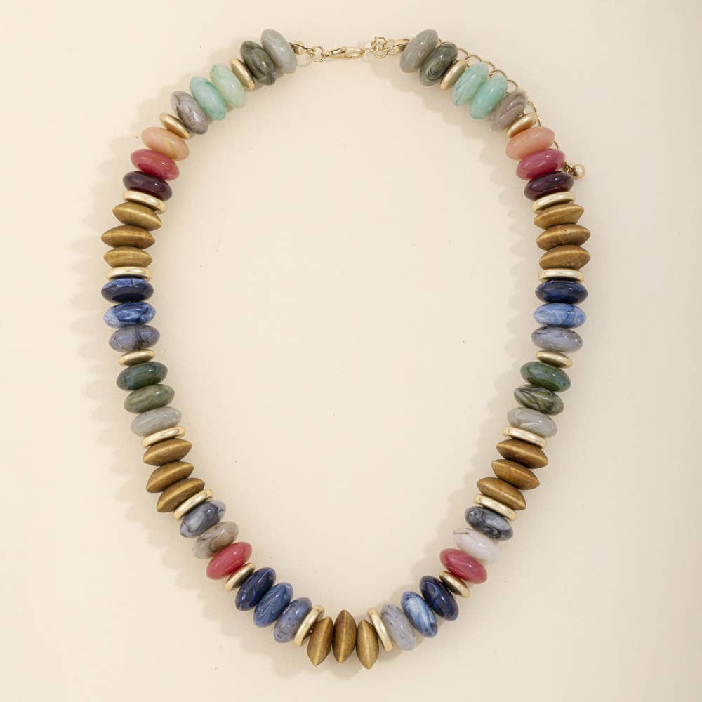 Chunky Rondelle Bead Necklace