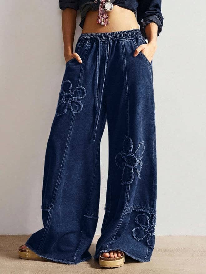 Boho Vintage Floral Jeans