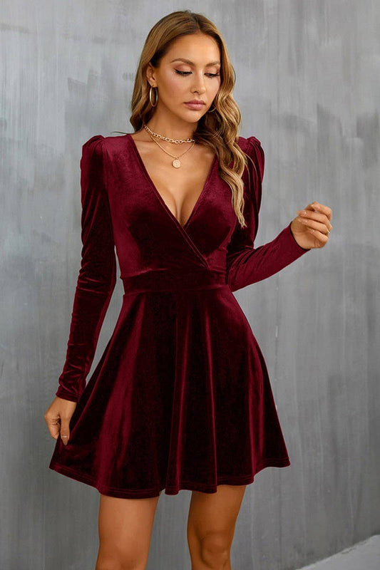 A-LINE VELVET DRESS