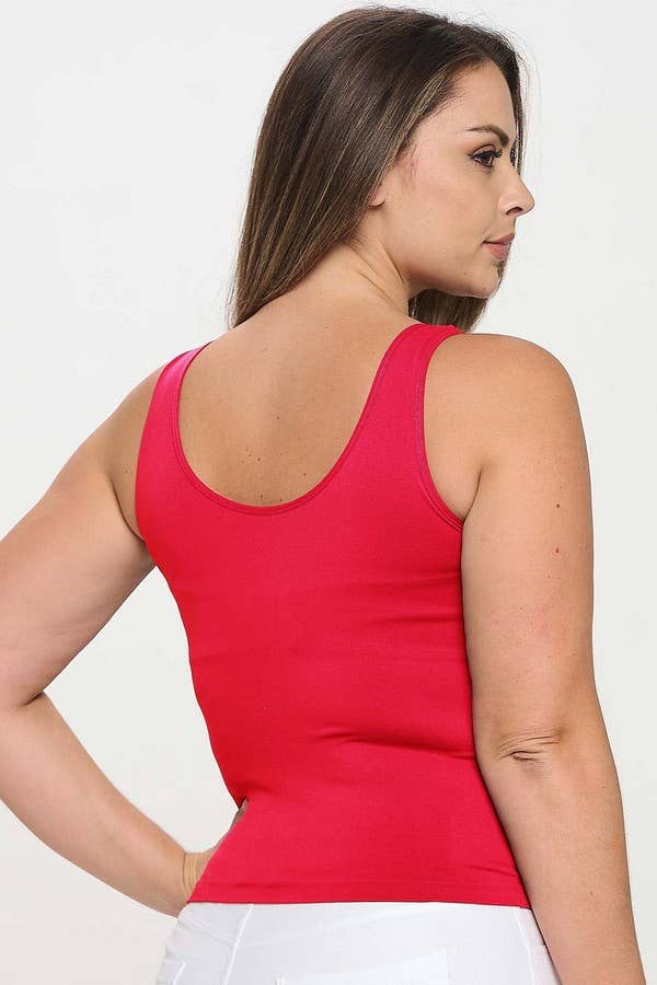 Reversible Seamless Tank: White / Plus
