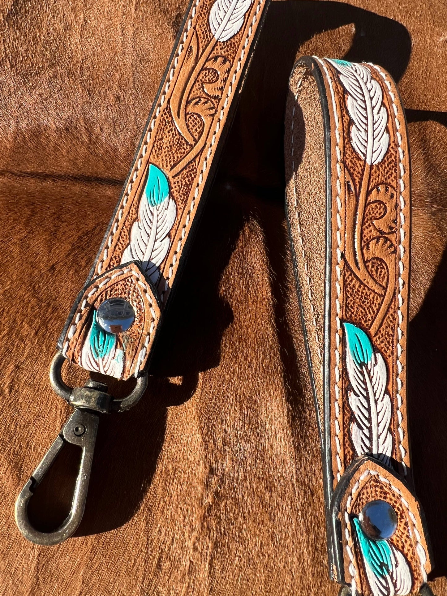 Tooled Leather Keychain