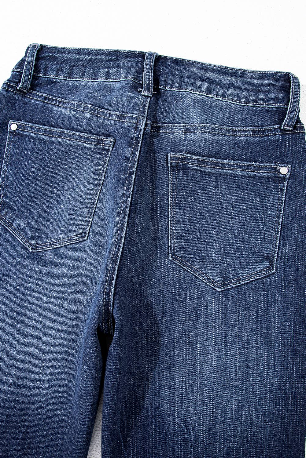 Sail Blue Mineral Wash Raw Hem High Waist Flared Jeans: Sail Blue / 71%Cotton+27.5%Polyester+1.5%Elastane / 8