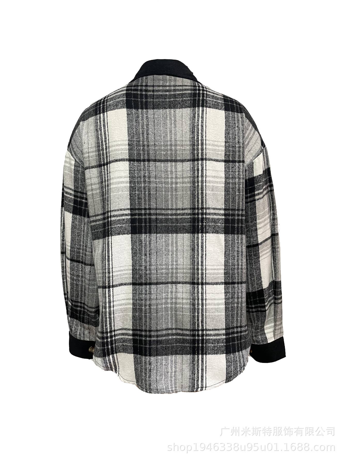 Patchwork Corduroy Oversized Shacket